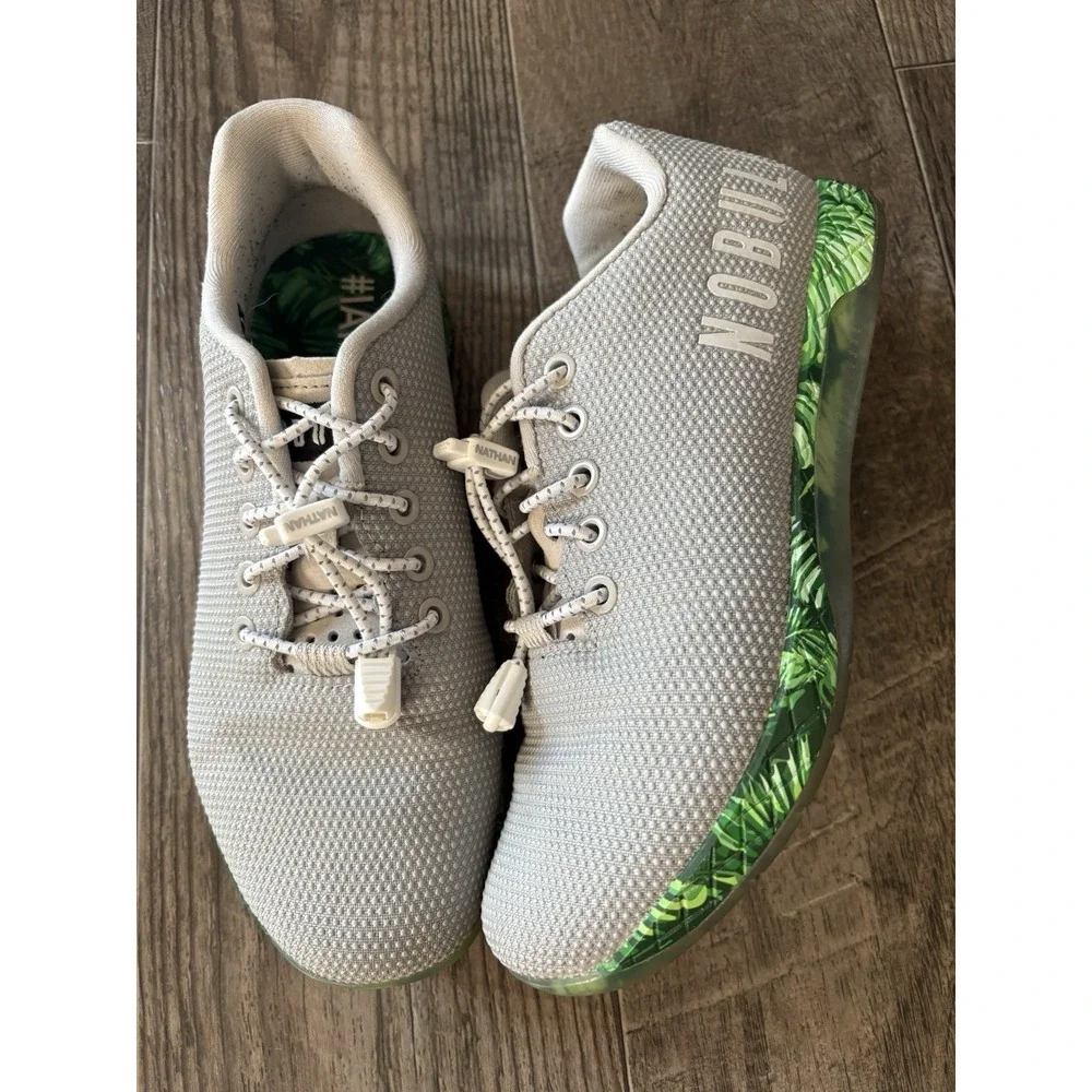 Nobull‎ Project Artic Palm Trainer Gray Green Athletic Gym Shoe M:6 W:7.5
